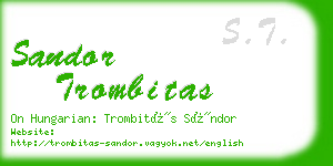 sandor trombitas business card